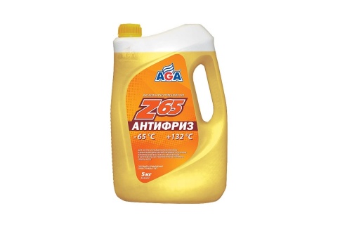 АНТИФРИЗ AGA желтый -65С 5 кг. фото 1