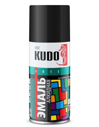 КУДО-1002 КРАСКА АЭРОЗОЛЬ ЧЕРНАЯ ГЛЯНЦЕВАЯ фото 1