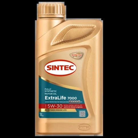 СИНТЕК ЭКСТРАЛАЙФ (EXTRALIFE) 5W-30 7000 1л SAE ACEA A3/B4 API SL/CF фото 1